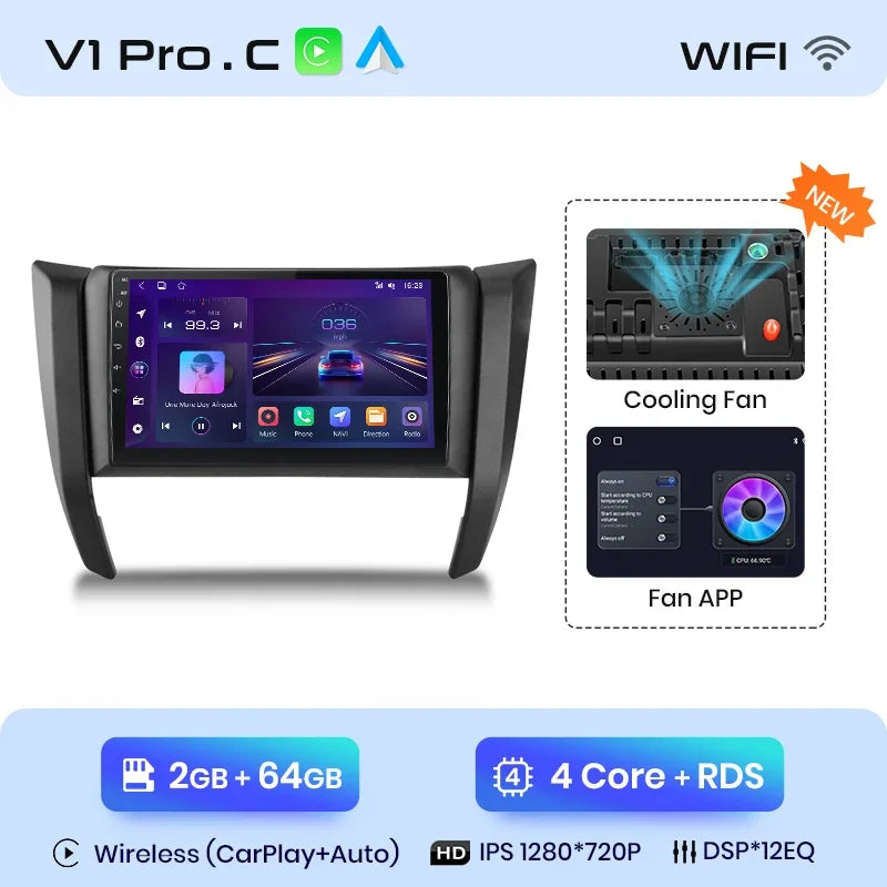 Junsun Wireless CarPlay Android Auto Radio For Nissan Navara Frontier NP300 4 D23 2014-2021 Car Intelligent Systems RDS BT WiFi