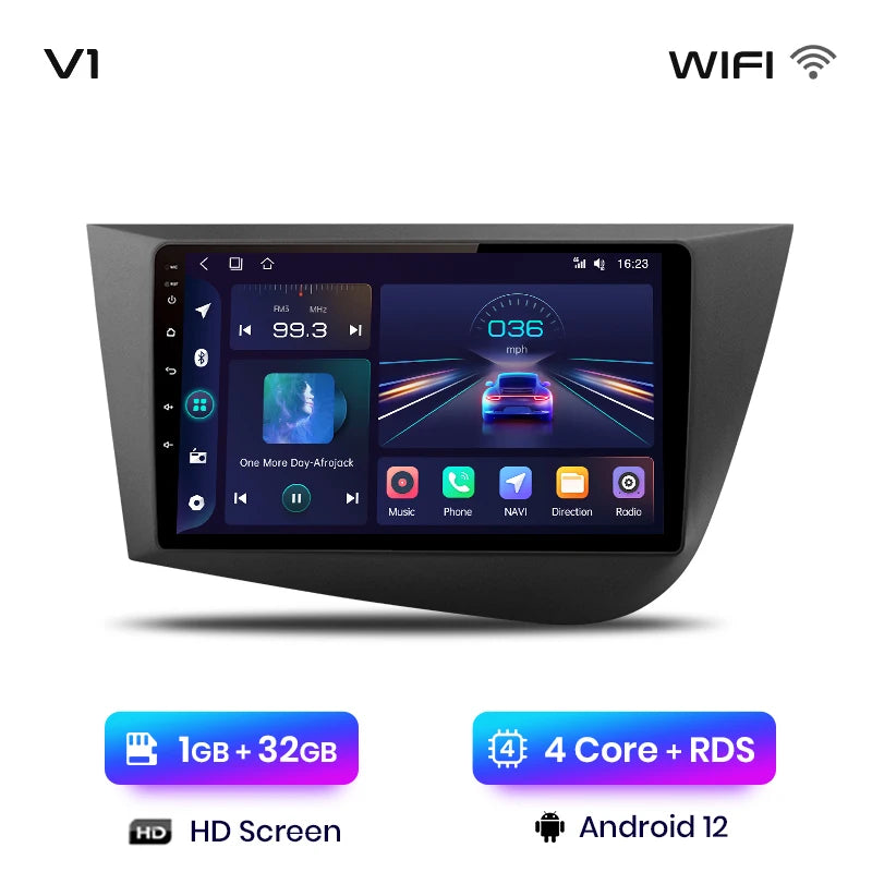 Junsun V1 Wireless CarPlay Android Auto Car Radio for  Seat Leon MK2 2005-2012 GPS Car Intelligent Systems Smart Autoradio