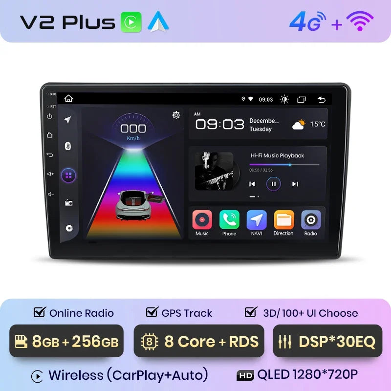 Junsun Wireless CarPlay Android Auto Radio For Hyundai I40 2012 2013 2014 2015 2016 Car Intelligent Systems RDS BT WiFi 2 din