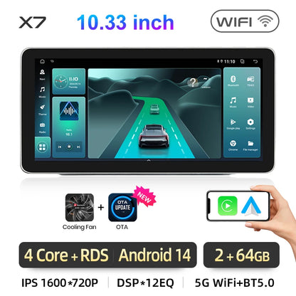 Junsun 2Din Wireless CarPlay for Apple Android Auto Car Radio Multimedia Player For VW Volkswagen Skoda Octavia PASSAT B6 GOLF
