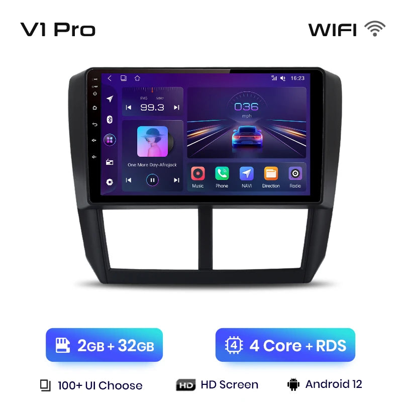 Junsun V1pro AI Voice 2din Android Auto Radio for Subaru Forester 3 SH Impreza 2007-2013 Carplay 4G Car Multimedia GPS autoradio