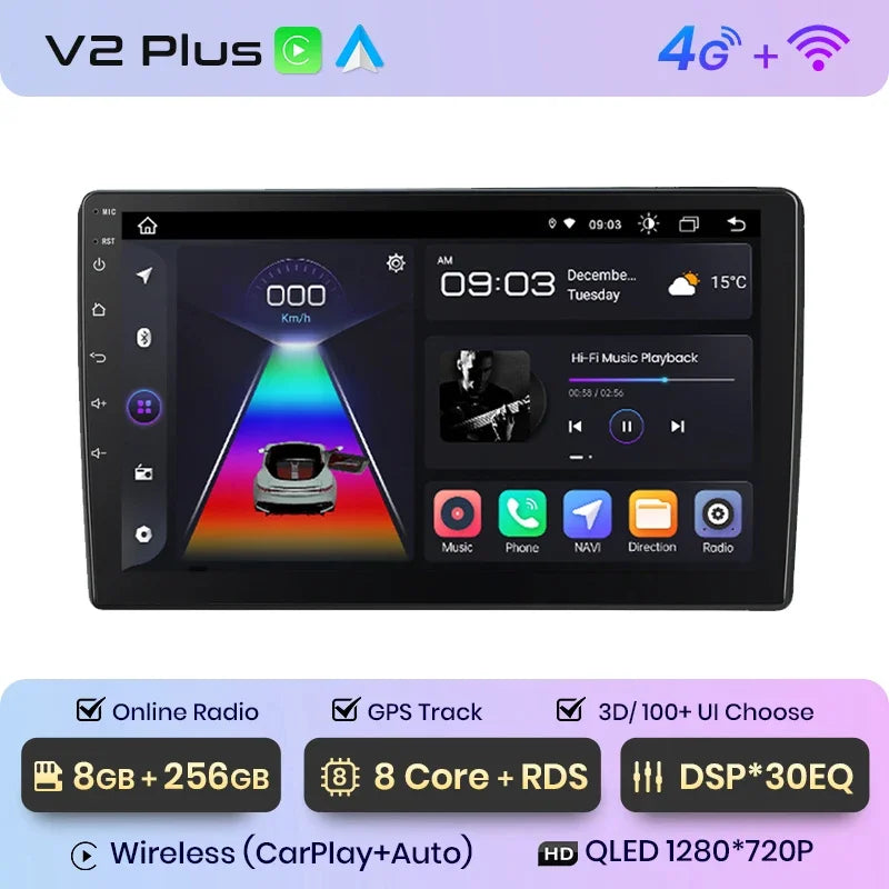Junsun Wireless CarPlay Android Auto Radio For Volkswagen TOUAREG 2003 2004 2005-2010 Car Intelligent Systems RDS BT WiFi 2 din