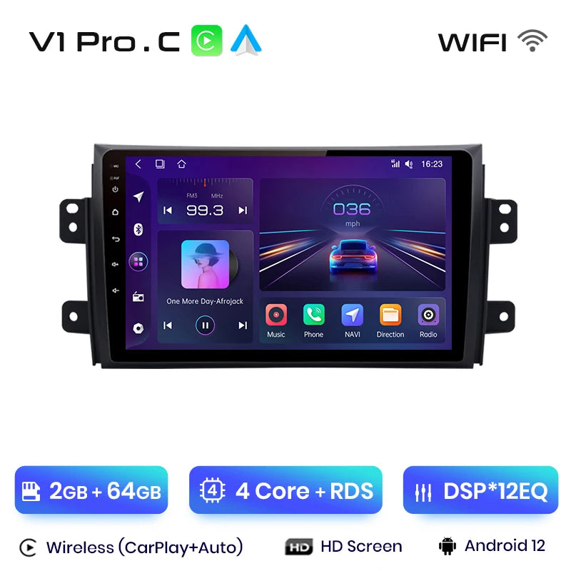 Junsun V1pro Android Auto Radio For Suzuki SX4 2006-2013 For Fiat Sedici 2005-2014 Carplay 4G Car Multimedia GPS 2din autoradio