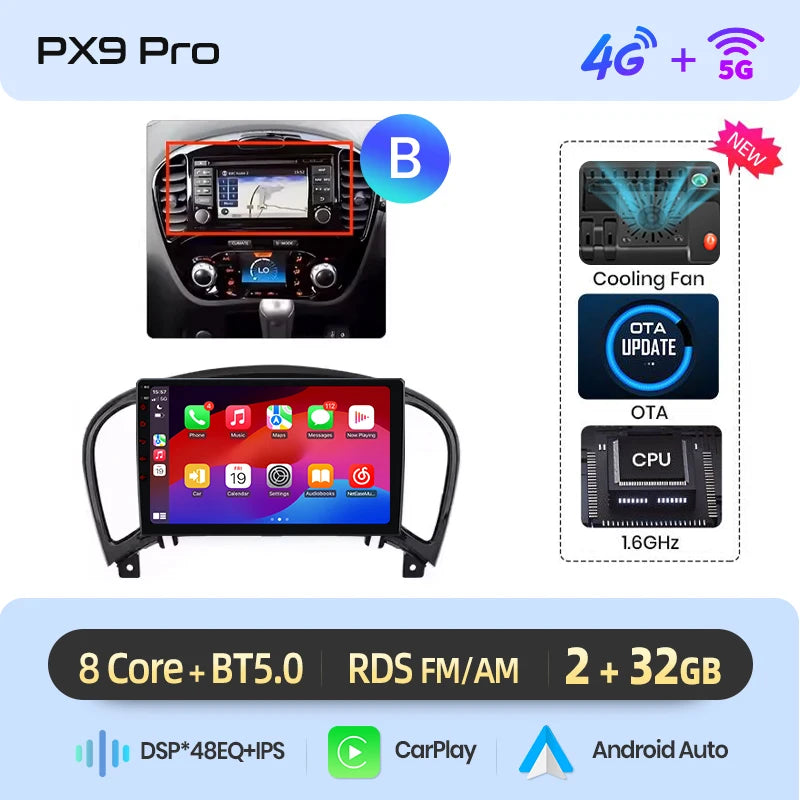 AWESAFE PX9 Car Radio Autoradio for Nissan Juke YF15 2010-2014  Wireless Carplay Screen Android Auto Stereo GPS Navi FM RDS BT