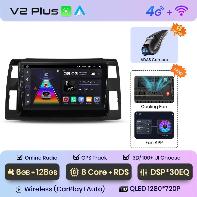 Junsun Wireless CarPlay Android Auto Radio For Toyota Previa XR50 3 III Estima 2006-2019 Car Intelligent Systems RDS BT WiFi