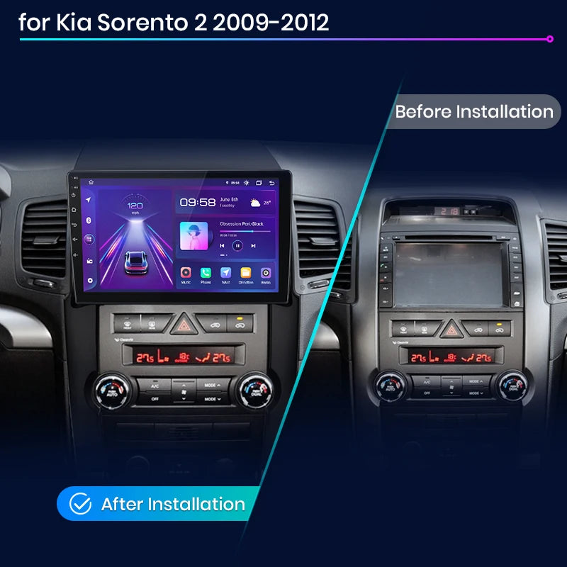 Junsun V1pro AI Voice 2 din Android Auto Radio For Kia Sorento 2 XM 2009 - 2012 Carplay Car Multimedia GPS 2din autoradio