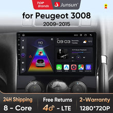 Junsun V1 Plus Car Radio For Peugeot 3008 2009 - 2015 wireless CarPlay Android Auto car intelligent systems No 2 din 2din DVD