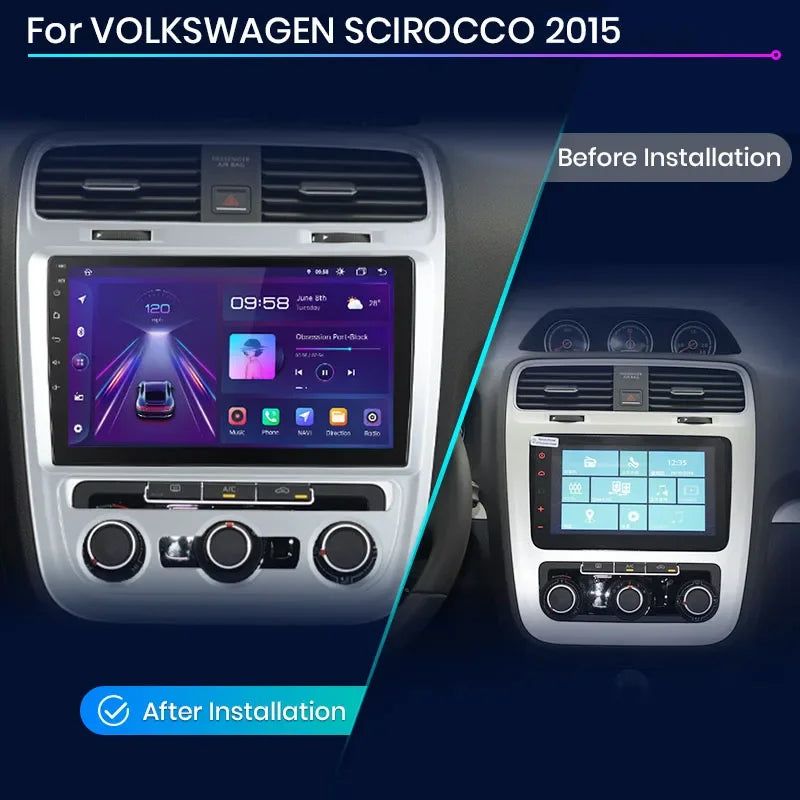 Junsun Wireless CarPlay Android Auto Radio For Volkswagen Scirocco 2015 Car Intelligent Systems RDS BT WiFi 2 din