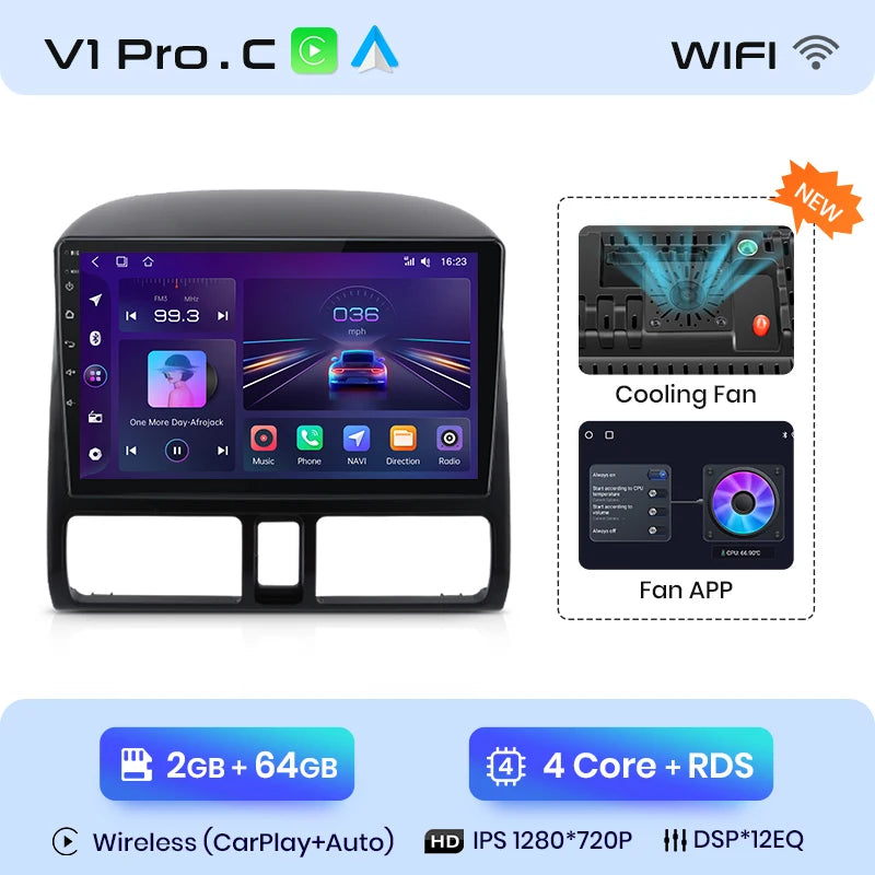 Junsun V1 pro AI Voice 2 din Android Auto Radio for Honda CR-V CRV 2 2001 - 2006 Car Radio Multimedia GPS Track Carplay 2din dvd