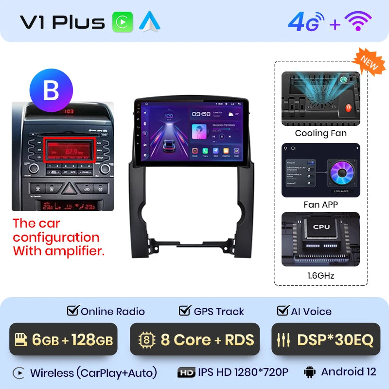 Junsun V1pro AI Voice 2 din Android Auto Radio For Kia Sorento 2 XM 2009 - 2012 Carplay Car Multimedia GPS 2din autoradio