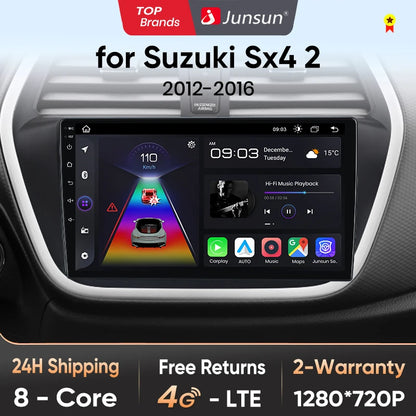 Junsun V1pro AI Voice 2 din Android Auto Radio For Suzuki SX4 2 S-Cross 2012 - 2016 Carplay 4G Car Multimedia GPS autoradio