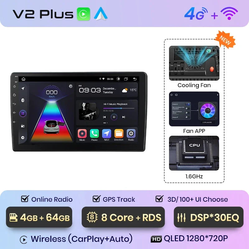 Junsun Wireless CarPlay Android Auto Radio For Volkswagen TOUAREG 2003 2004 2005-2010 Car Intelligent Systems RDS BT WiFi 2 din