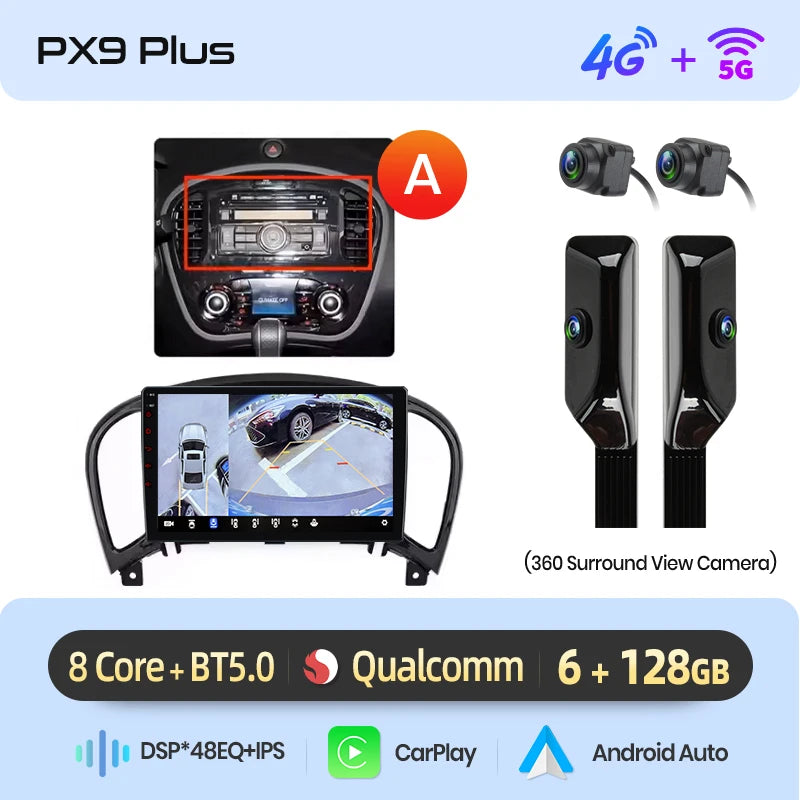 AWESAFE PX9 Car Radio Autoradio for Nissan Juke YF15 2010-2014  Wireless Carplay Screen Android Auto Stereo GPS Navi FM RDS BT