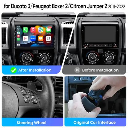 Junsun eSIM Android 14 Wireless CarPlay Android Auto Radio For Ducato 3 for Peugeot Boxer 2 for Citroen Jumper 2 2011 2012 2013 2014 2015 2016 2017 2018 2019 2020 2021 2022 Car GPS