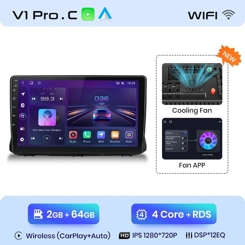 Junsun Wireless CarPlay Android Auto Radio For Renault Sandero 2021 Car Intelligent Systems RDS BT WiFi 2 din