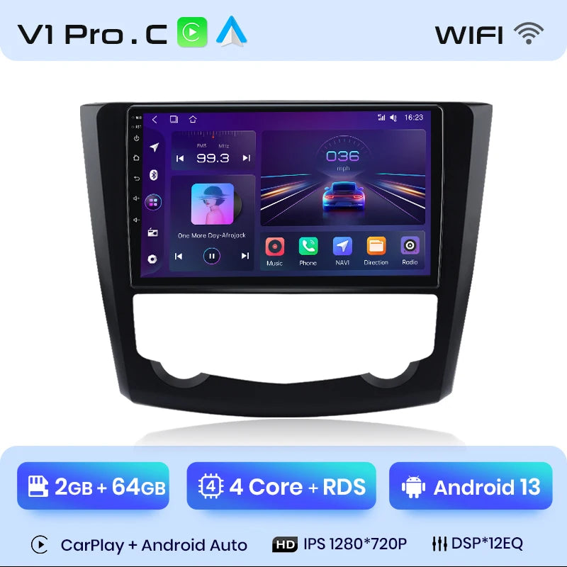 Junsun V1 Plus Car Radio For Renault Kadjar 2015 - 2019 wireless CarPlay Android Auto car intelligent systems No 2 din 2din DVD