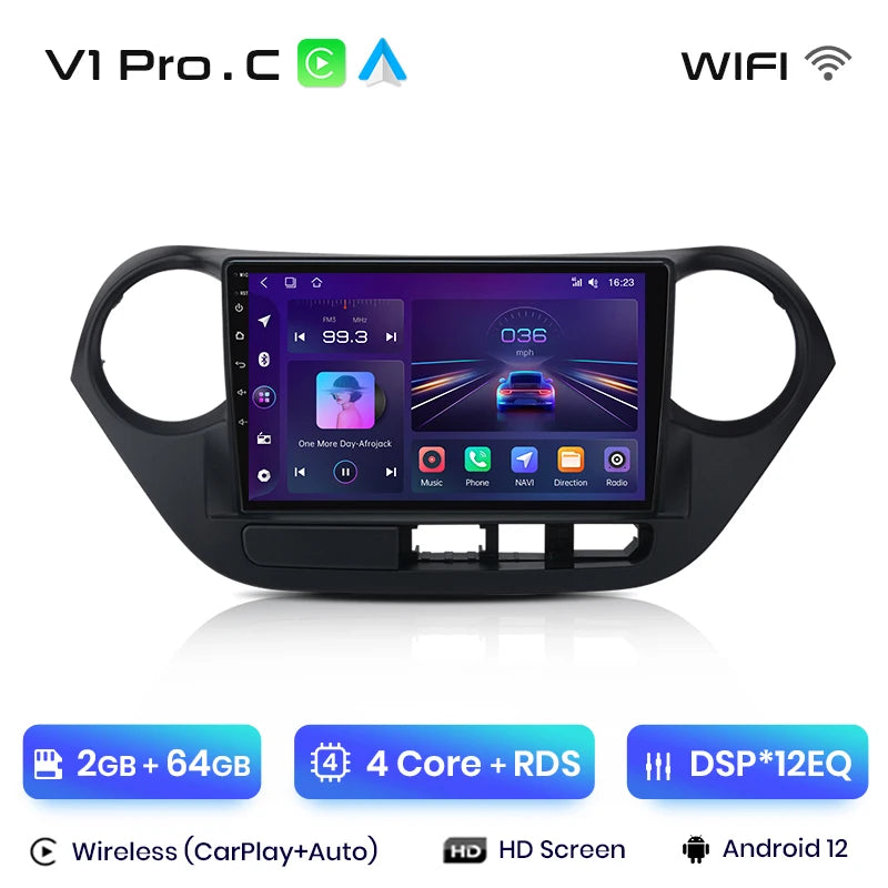 Junsun V1pro AI Voice 2 din Android Auto Radio For Hyundai Grand I10 2013-2016 Carplay 4G Car Multimedia GPS 2din autoradio