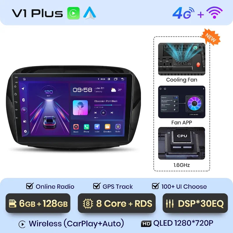 Junsun Wireless CarPlay Android Auto Radio For Honda Edix FRV 2004 2005 2006 2007-2009 Car Intelligent Systems RDS BT WiFi 2 din