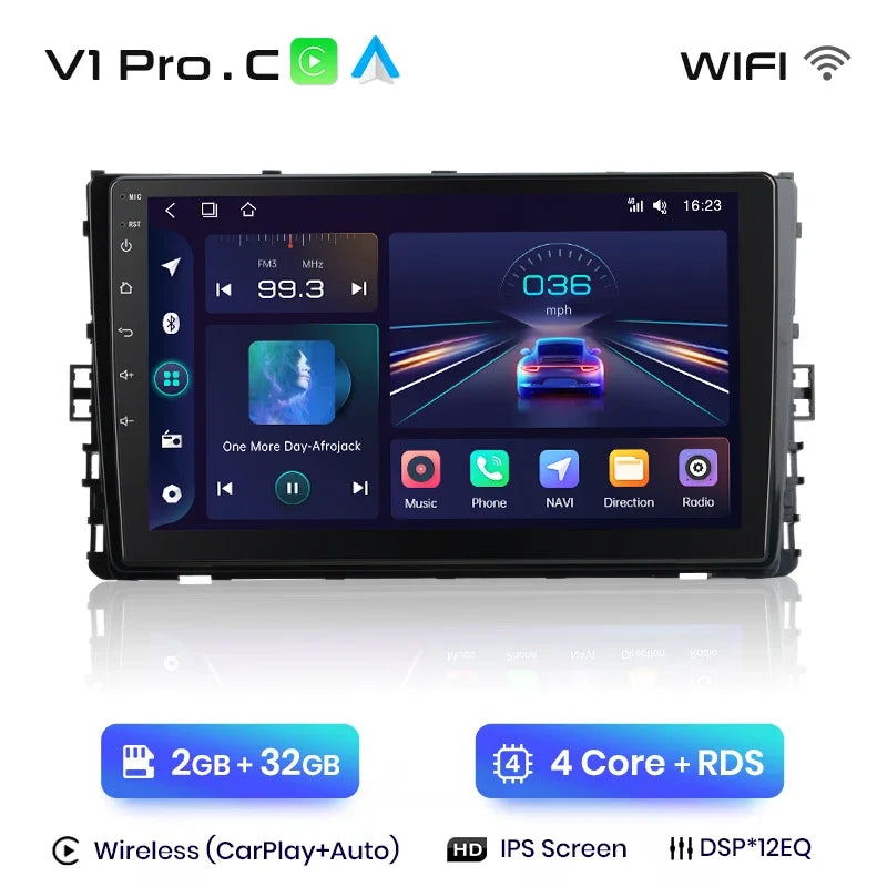 Junsun Wireless CarPlay Android Auto Radio For VOLKSWAGEN LAVIDA PLU 2018 Car Intelligent Systems RDS BT WiFi 2 din