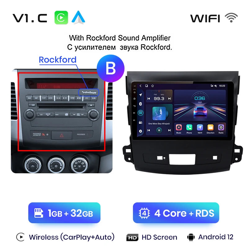 Junsun V1pro 2 din Android Auto Radio For Mitsubishi Outlander xl 2 2005-2011 Citroen C-Crosser Carplay Car Multimedia autoradio
