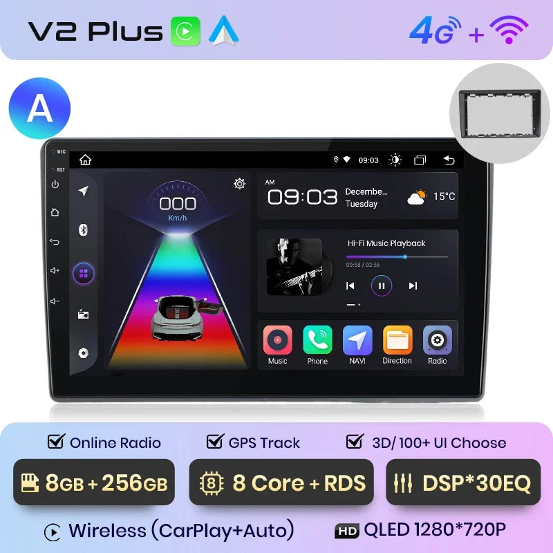 Junsun Wireless CarPlay Android Auto Car Radio Multimedia For VW Passat B5 B6 2004-2010  GPS Intelligent Systems Smart Autoradio