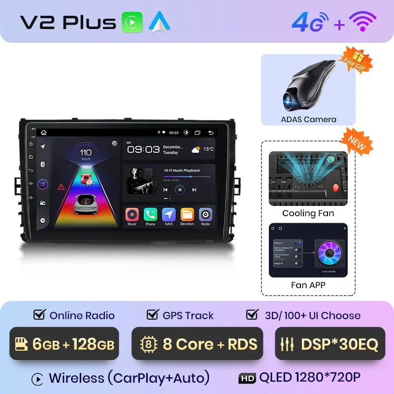 Junsun Wireless CarPlay Android Auto Radio For Volkswagen VW MQB POLO VI Jetta MK7 T6 Bora 2018 2019 2020 2021 4G 2 din RDS BT