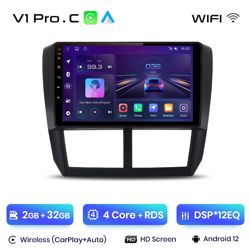 Junsun V1pro AI Voice 2din Android Auto Radio for Subaru Forester 3 SH Impreza 2007-2013 Carplay 4G Car Multimedia GPS autoradio