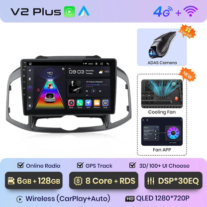 Junsun V1pro AI Voice Car Radio Android Auto Multimedia Player For Chevrolet Captiva 2011-2016 Carplay 4G 2din GPS autoradio