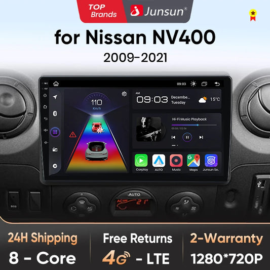 Junsun V1pro 2 Din Android Auto Radio For Renault Master For Nissan NV400 For Opel Movano 2 2009-2021 Car Multimedia Autoradio