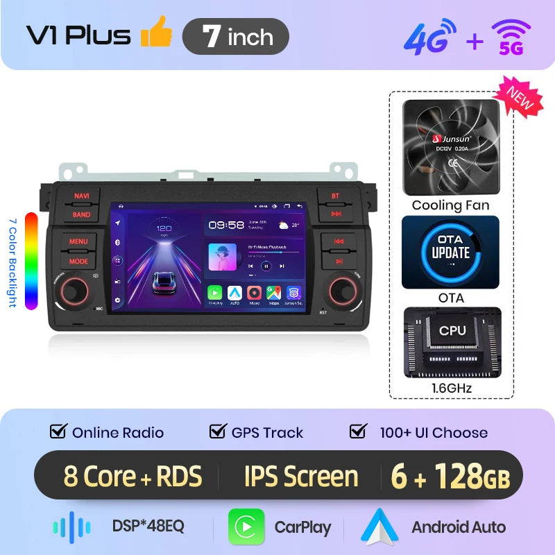 Junsun Wireless CarPlay Car Radio For BMW E46 M3 318 320 325 330 335 Android Multimedia