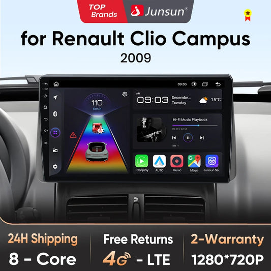 Junsun V1 Plus AI Voice Wireless Android Auto Radio for Renault Clio Campus 2009 Carplay 4G Car Multimedia GPS 2 din autoradio