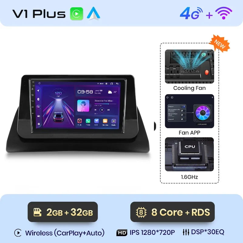 Junsun Wireless CarPlay Android Auto Car Radio For Renault Kangoo 2008 2009 2010 2011 2012-2018 Intelligent Systems Multimedia