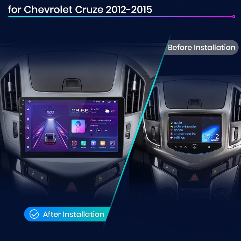 Junsun V1 AI Voice Wireless CarPlay Android Auto Radio For Chevrolet Cruze 2012-2015 4G Car Multimedia GPS 2din autoradio
