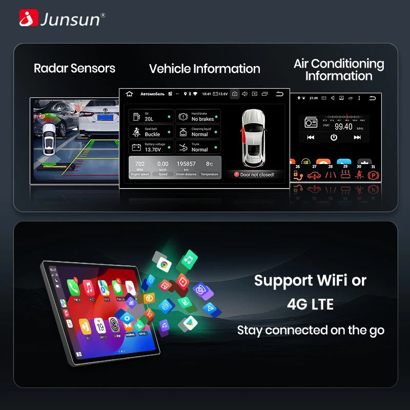 Junsun 2Din Wireless CarPlay for Apple Android Auto Car Radio Multimedia Player For VW Volkswagen Skoda Octavia PASSAT B6 GOLF