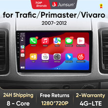 Junsun AI Voice 2 din Android Auto Radio do Renault Trafic Nissan Primastar Opel Vivaro 2006-2010 Carplay 4G Car Multimedia GPS 2din autoradio