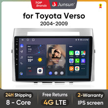 Junsun AI voice 4G LTE bezprzewodowe CarPlay Android Auto Radio dla Toyota Corolla Verso 2004 2005 2006 2007 2008 2009 Inteligentne systemy samochodowe Odtwarzacz multimedialny Stereo RDS BT 2 din autoradio GPS Navi ekran