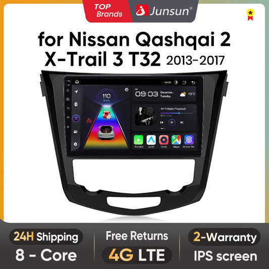 Junsun Bezprzewodowe CarPlay Radio Multimedialne Dla Nissana Qashqai J11 X-Trail T32 2013-2017 Android Auto GPS Autoradio Samochodowe Inteligentne