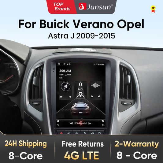 Junsun w stylu Tesli Android Auto Wireless Carplay Radio Multimedialne do Opel Astra J Vauxhall Buick Verano 2009-2013 nie 2din