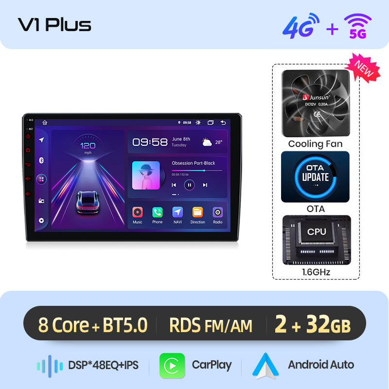 Junsun AI voice 4G LTE wireless CarPlay Android Auto Radio For Iveco Daily 2014 2015 2016 2017 2018 2019 2020 2021 Car Intelligent Systems Multimedia player Stereo RDS BT 2 din autoradio GPS Navi screen