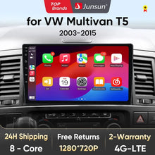 Junsun AI voice 4G LTE wireless CarPlay Android Auto Radio For Volkswagen Multivan T5 2008-2015 Car Intelligent Systems Multimedia player Stereo RDS BT 2 din autoradio GPS Navi screen